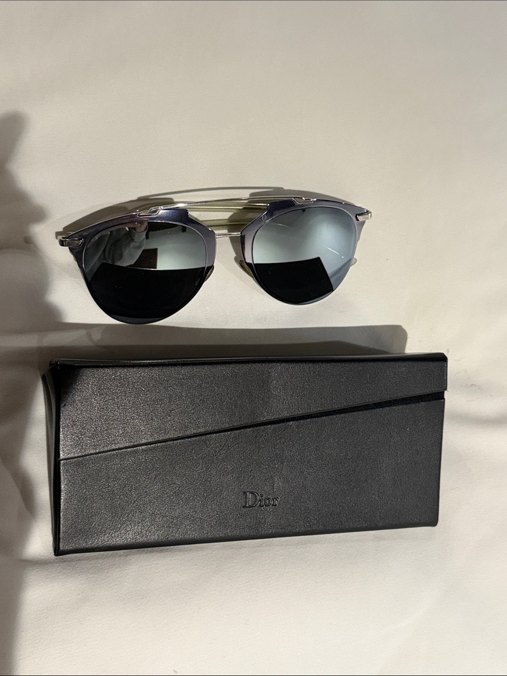 Dior Silver Sunglasses with Gray Gradient Lenses